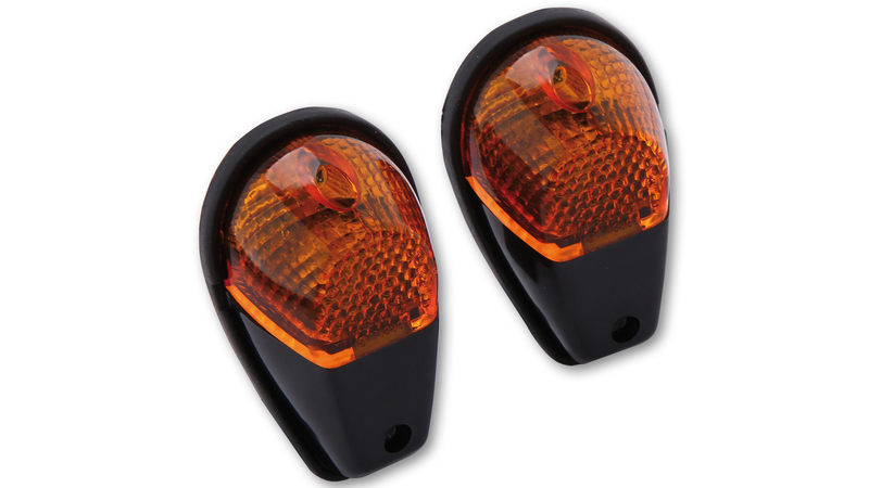 HIGHSIDER Smart Verkleidungsblinker Bulb Indicator Body Schwarz / Linse Orange (Paar), Vorne