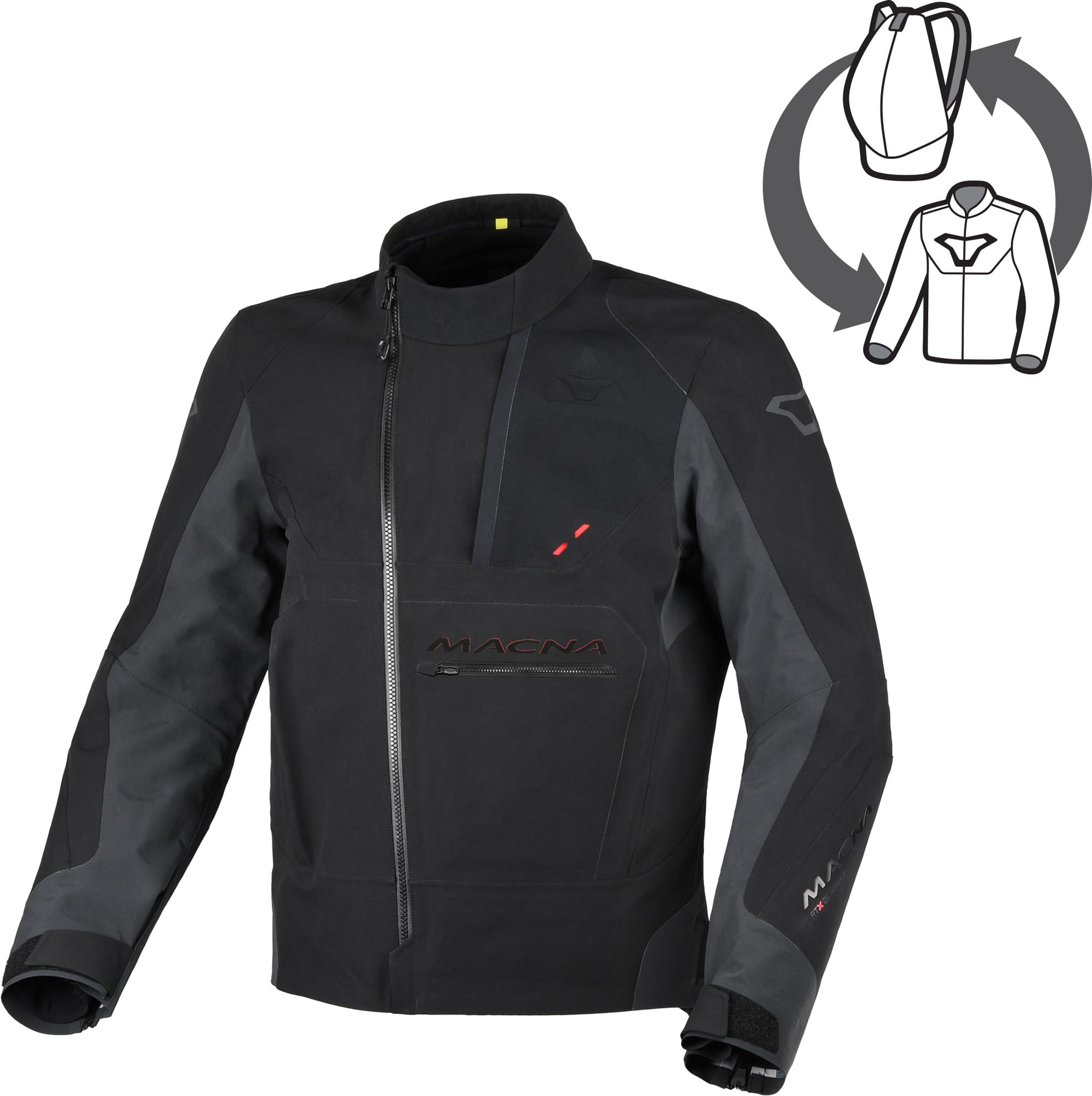Macna Corvit waterproof Motorcycle Textile Jacket, black, Size 2XL for Men-image-981465643