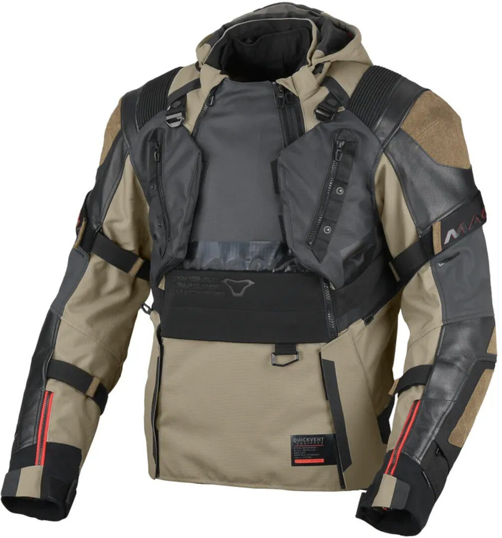 Macna Tryton NightEye wasserdichte Motorrad Leder-/Textiljacke