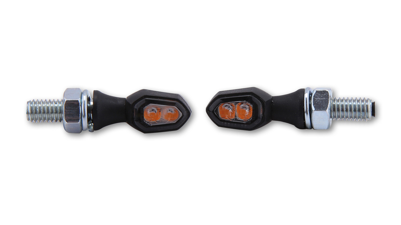 HIGHSIDER Smart Crumb LED Indicator Body Black / Lens Smoked (Pair), Front & Rear