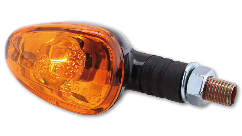 HIGHSIDER Smart Little Duke Bulb Mini Indicator Body Black / Lens Orange (Pair), Front & Rear