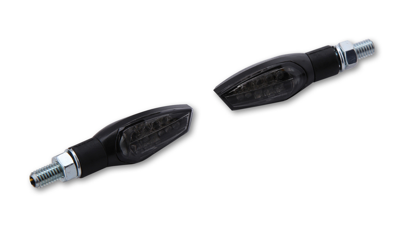 HIGHSIDER Smart Nova LED Indicator Body Black / Lens Smoked (Pair), Front & Rear