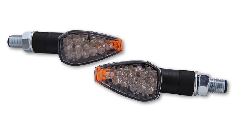 HIGHSIDER Smart Peak LED-Anzeigekörper Schwarz / Linse Klar (Paar), Vorne & Hinten