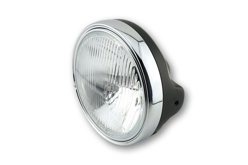 HIGHSIDER inteligentny 7-calowy reflektor LTD H4 wkładka H4 z tłoczonym szkłem, E-Approved (1szt), czarny