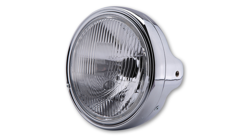 HIGHSIDER inteligentna 7-calowa latarka czołowa LTD H4 Chromowane tłoczone szkło, mocowanie boczne, homologacja E (1 szt.), czarny