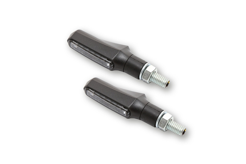 HIGHSIDER Smart Shorty-Fin LED 3in1 Blinker Rücklicht Kombination Karosserie schwarz / Scheibe getönt (Paar), hinten