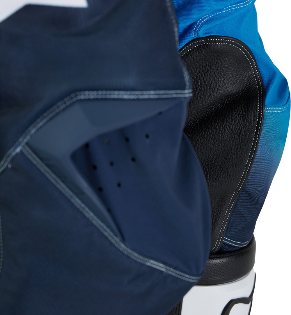 Side view of FOX 180 Air Haze Motocross Pants, blue, Size 34 for Men