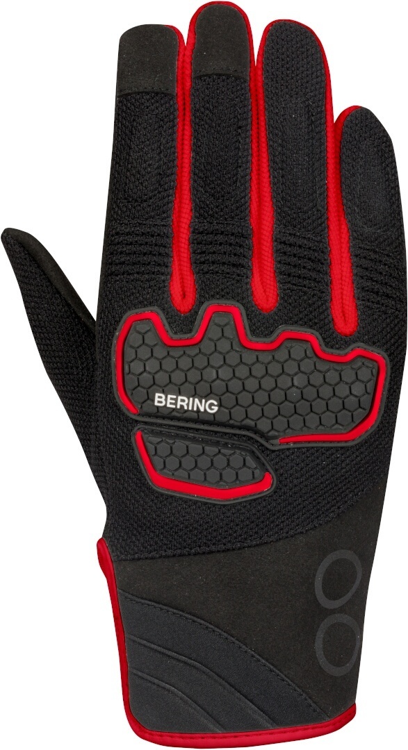 Side view of Bering Breeze Mesh Motorcycle Gloves, black-red, Size 2XL for Men