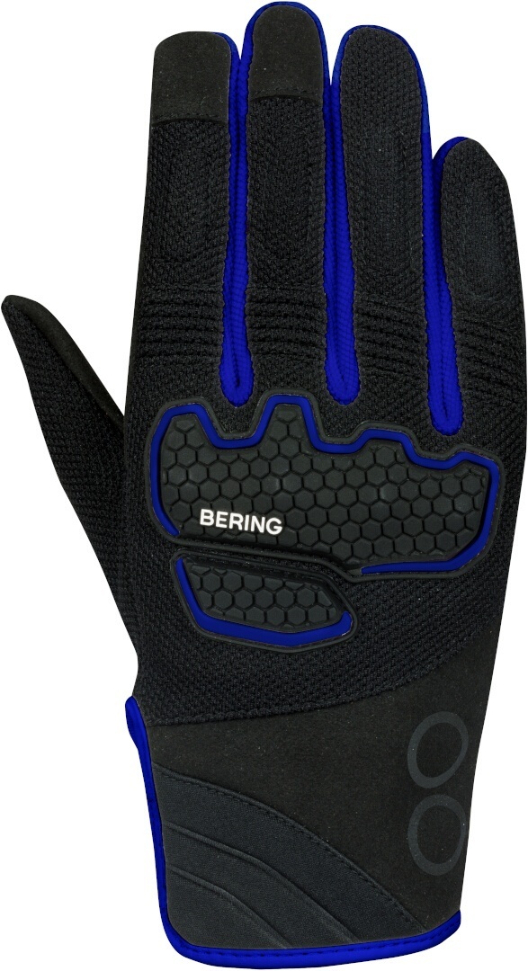 Side view of Bering Breeze Mesh Motorcycle Gloves, black-blue, Size 2XL for Men