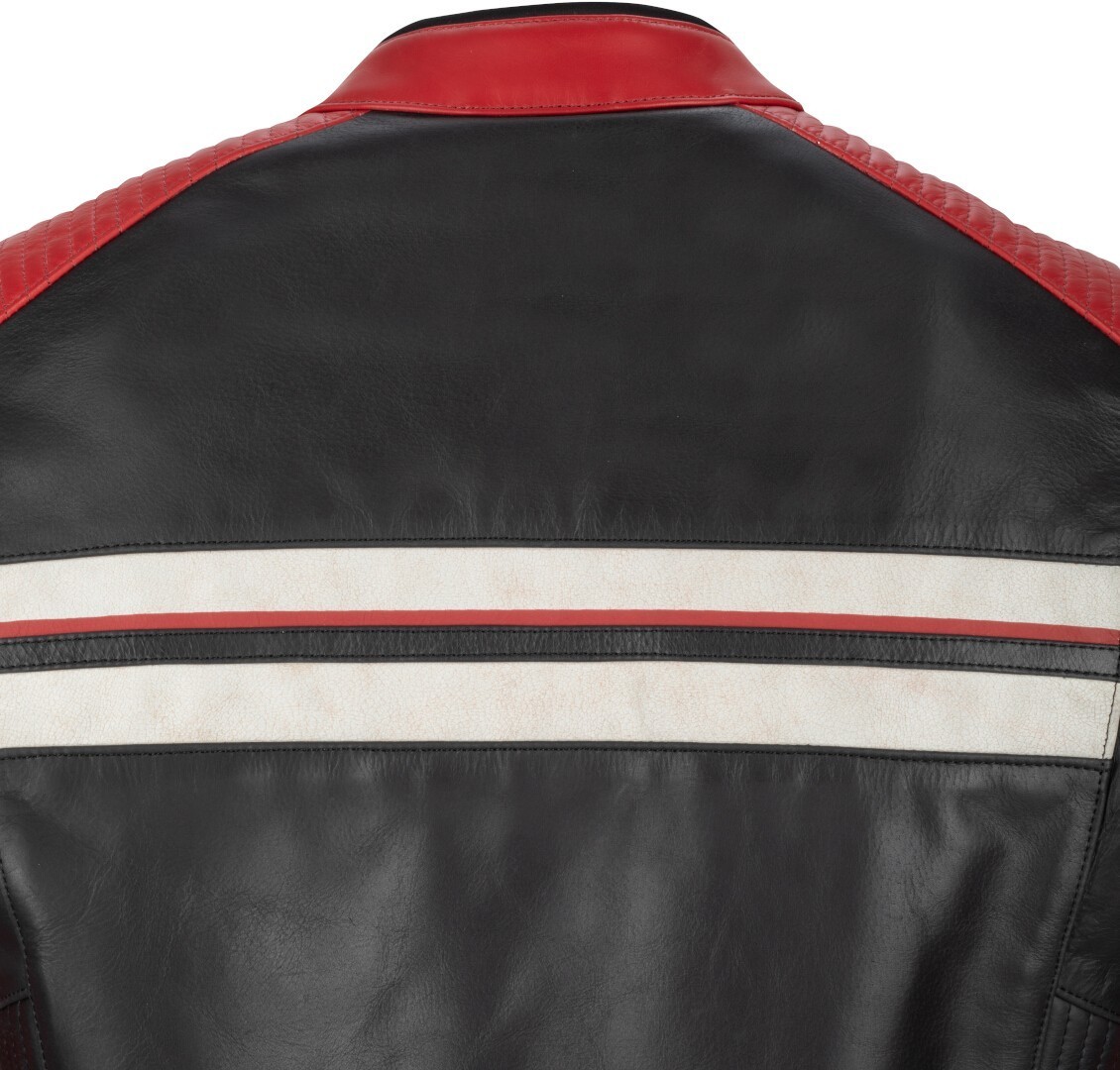 Side view of Segura Romeo Motorcycle Leather Jacket, black-red, Size L for Men