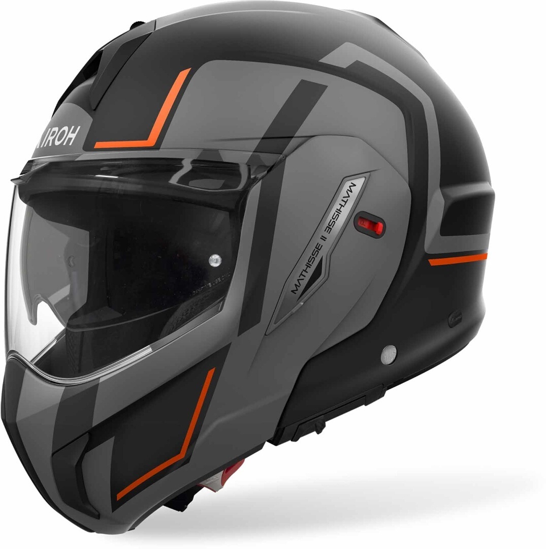 Airoh Men's Black Grey Orange Mathisse Ii Genius Helmet, Black-Grey-Orange, Size Xs For