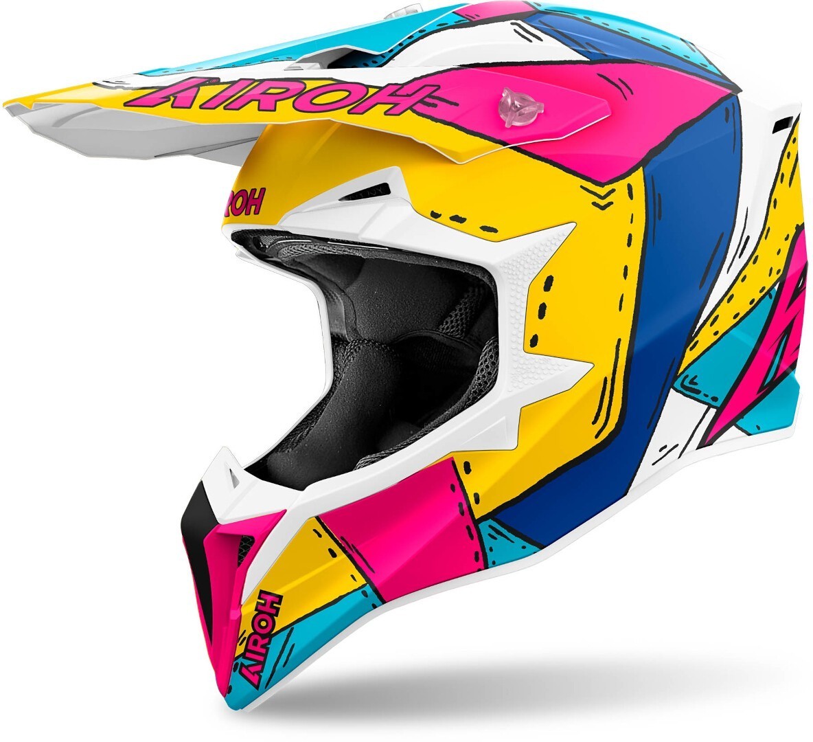 Airoh Men's Multicolored Wraaap Paint Motocross Helmet, Size Xl For
