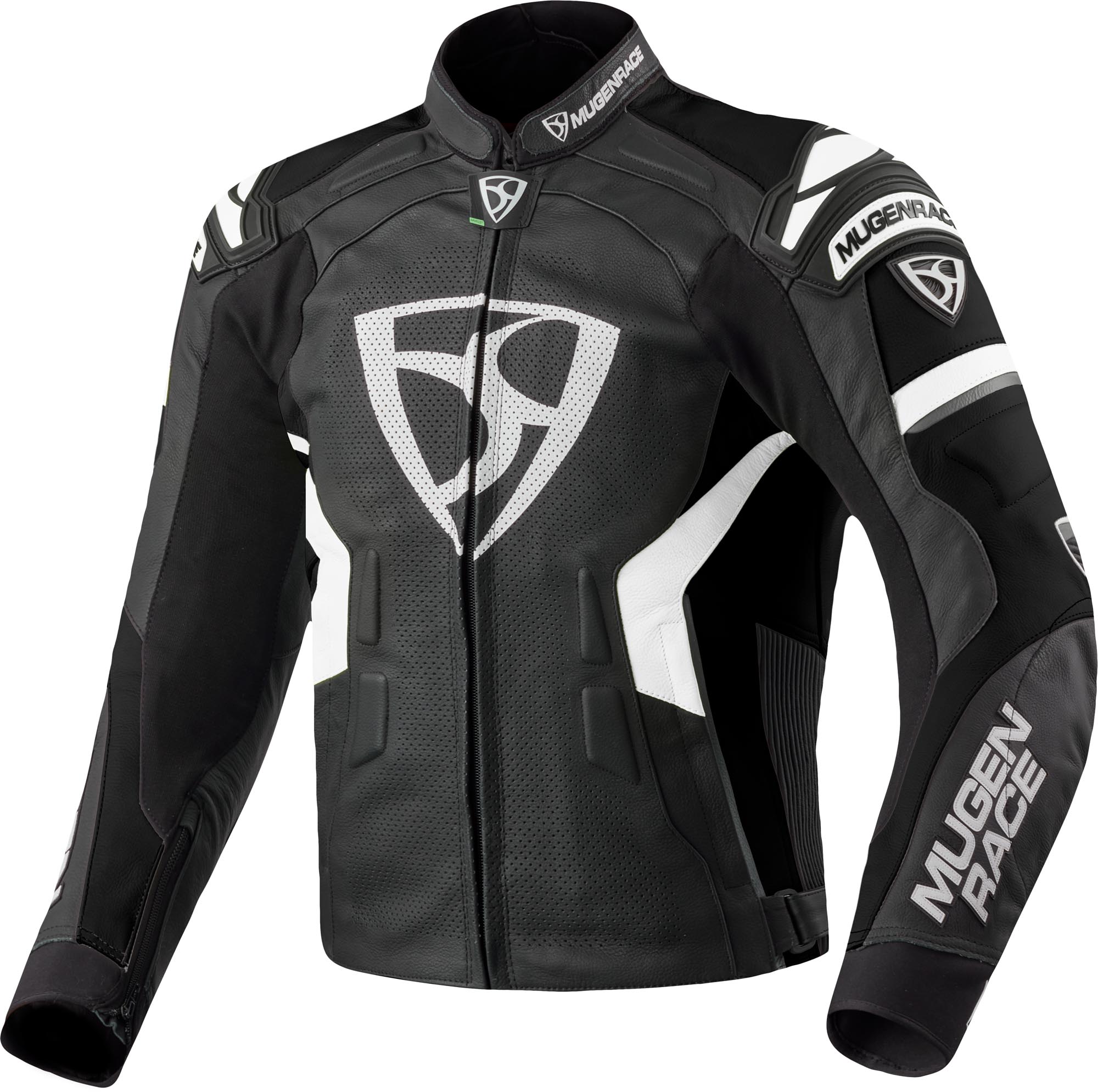 MUGENRACE Marcus Blouson de moto en cuir, noir-blanc, taille 56 pour Hommes