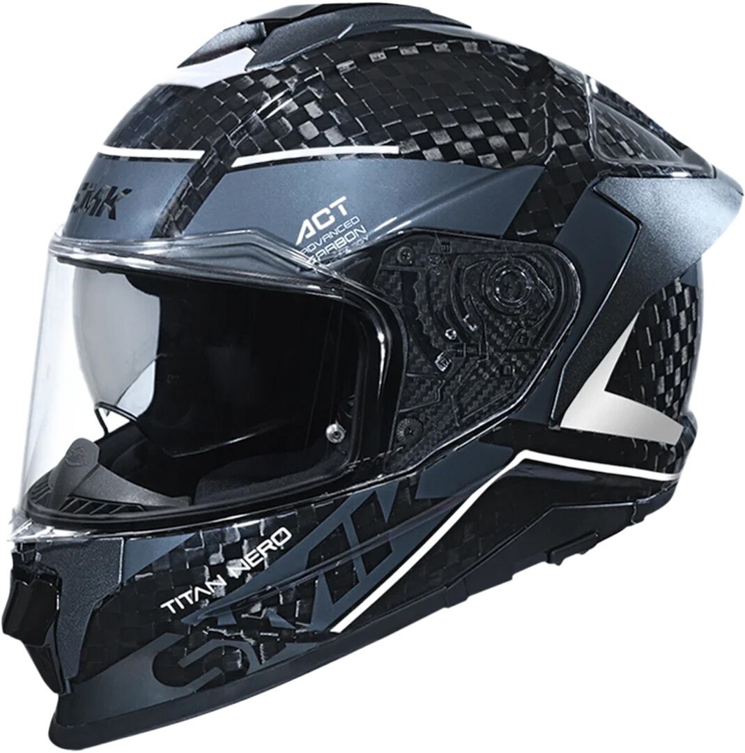 SMK Titan Carbon Nero 06 Casque, gris-blanc, taille 2XL pour Hommes