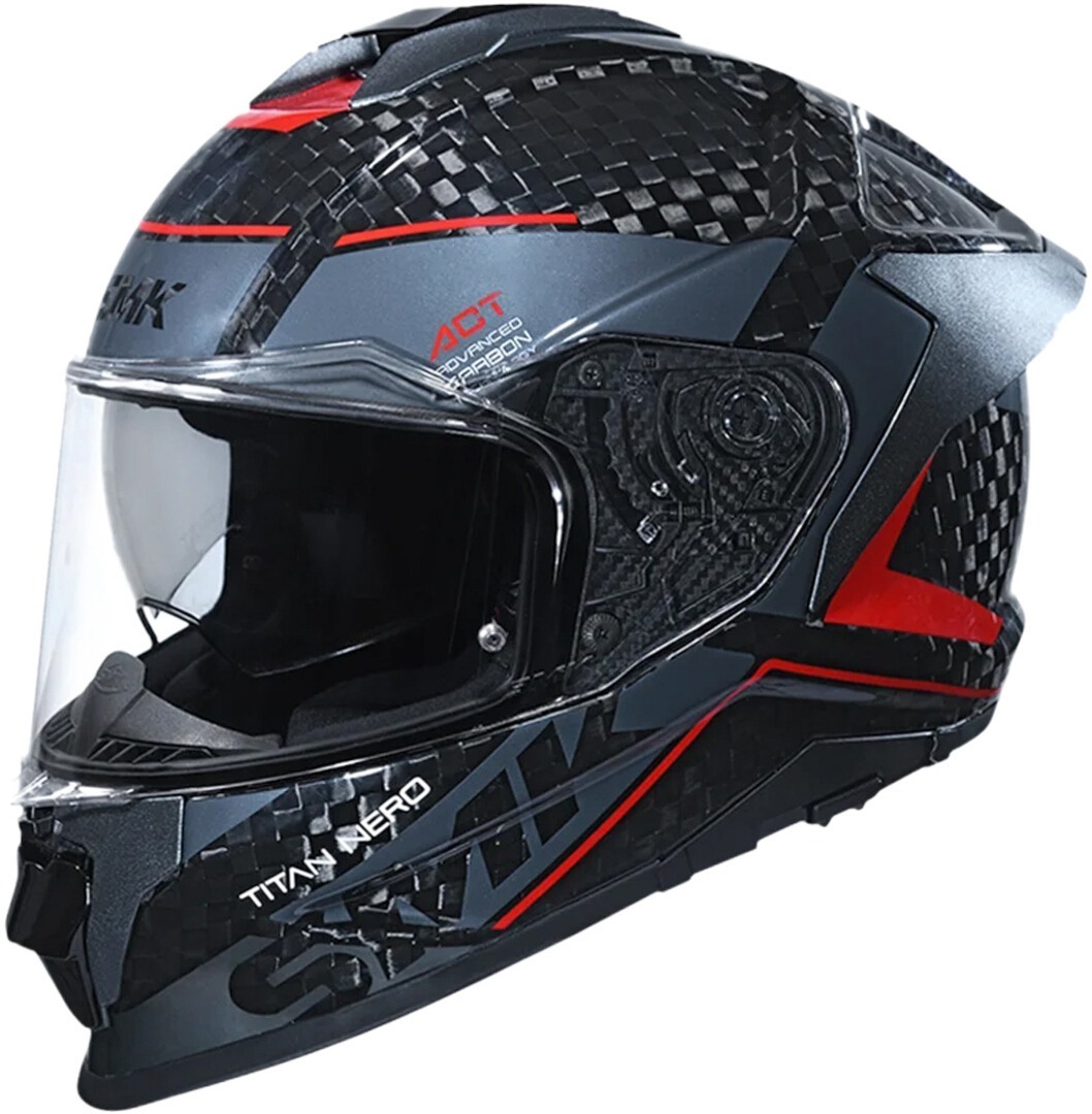 SMK Titan Carbon Nero 06 Casque, gris-argent, taille 2XL pour Hommes