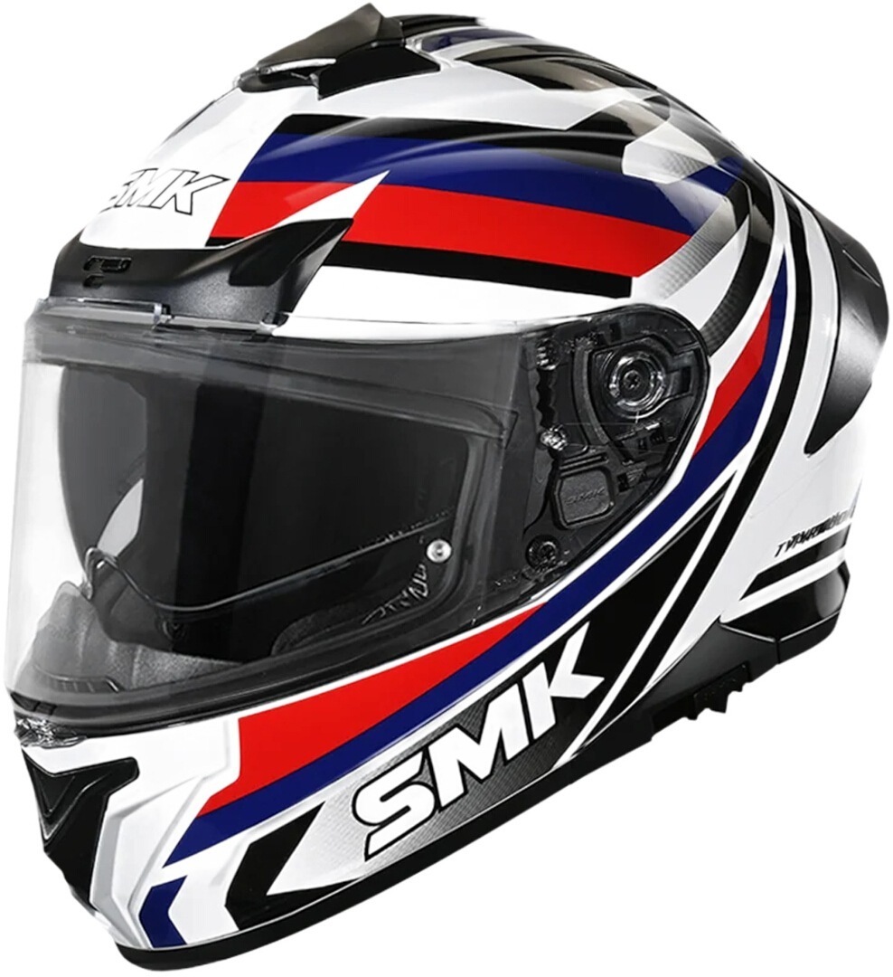 SMK Typhoon Freeride Casque, blanc-rouge, taille XL pour Hommes