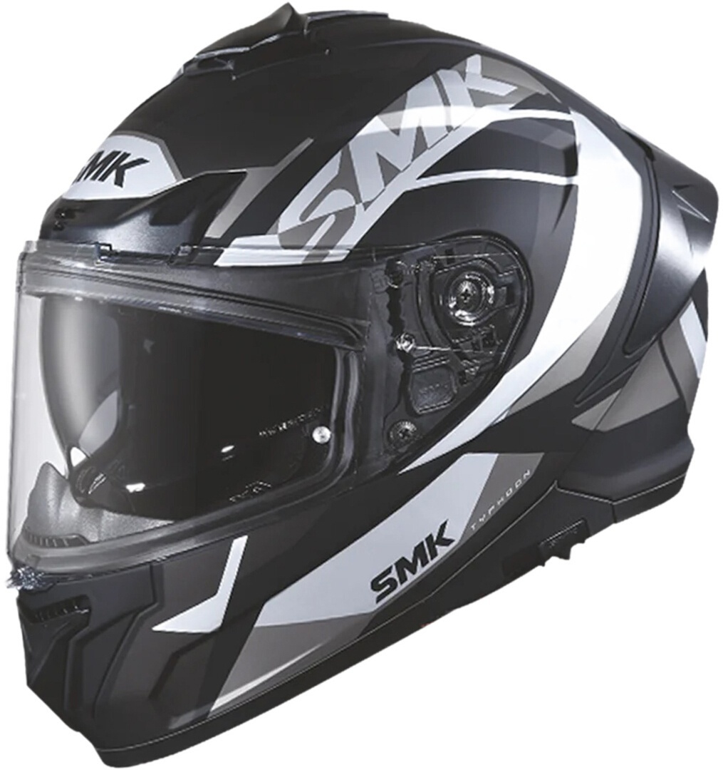 SMK Typhoon Style Casque, noir-gris-blanc, taille 2XL pour Hommes