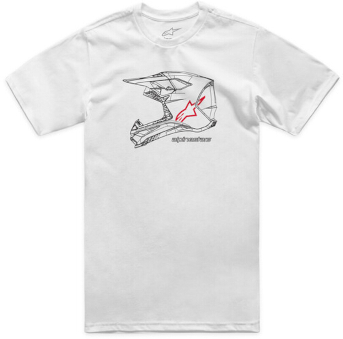 Alpinestars Mx Helm T-Shirt, white, Size XL for Men