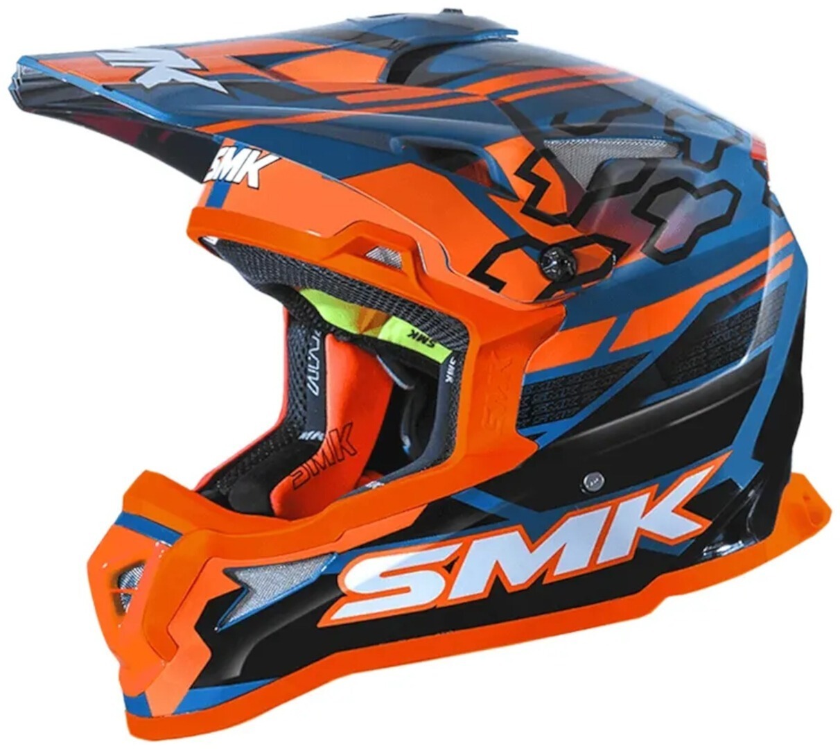 SMK Allterra Tribou N Casque de motocross, bleu-orange, taille 2XL pour Hommes