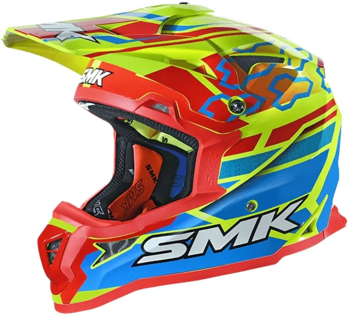 SMK Allterra Tribou N Casque de motocross, rouge-jaune, taille 2XL pour Hommes