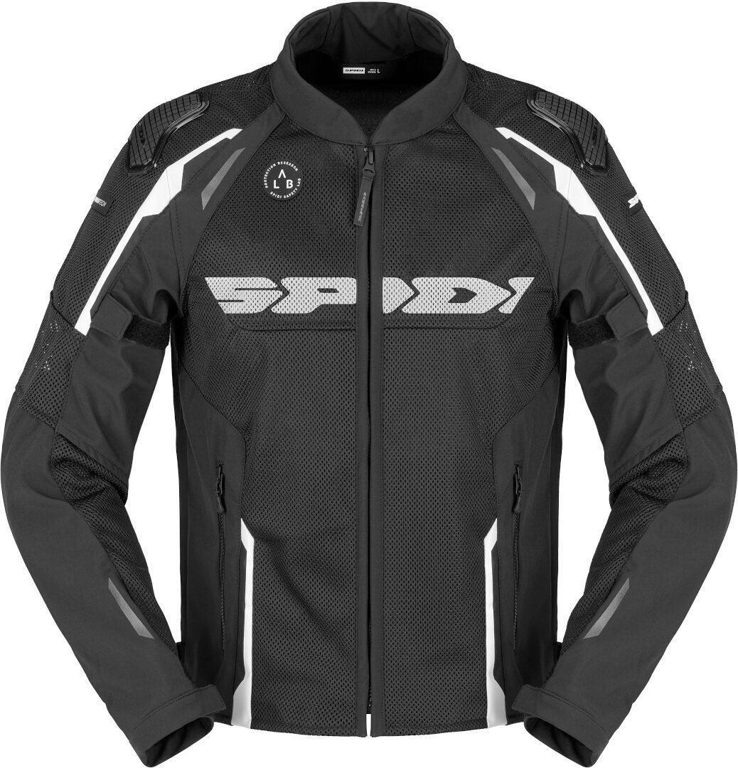 Spidi Men's Black White Race Warrior 2 Net Motorcycle Textile Jacket, Black-White, Size Xl For