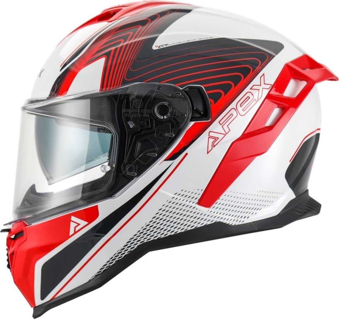 APEX FI200 Madrid Casque, noir-blanc-rouge, taille 2XL pour Hommes
