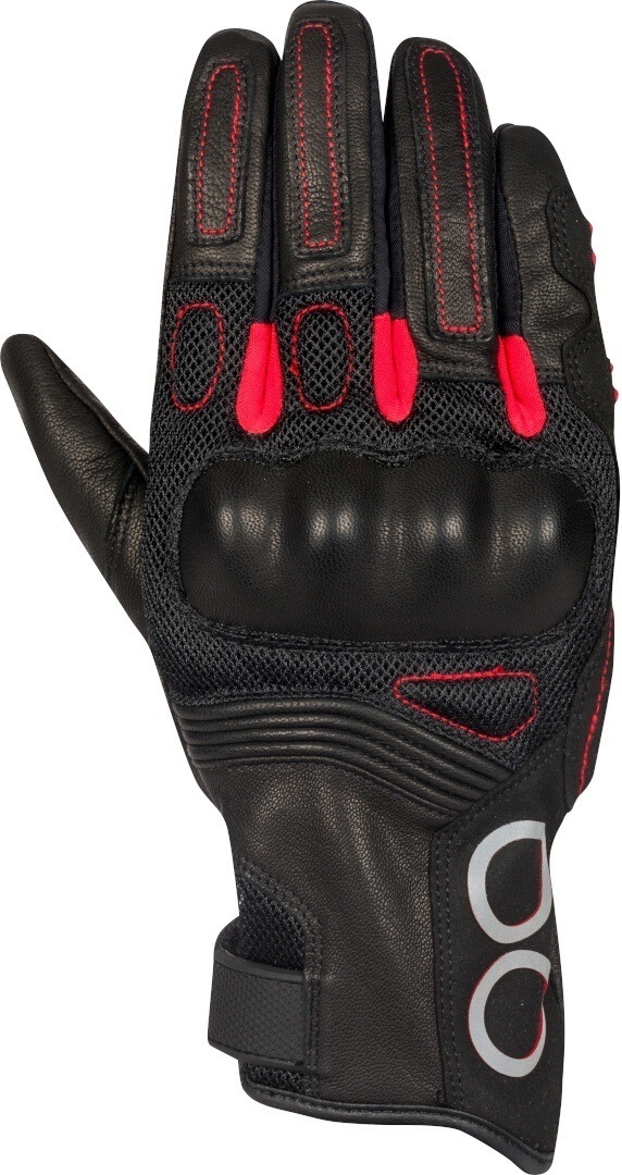 Bering Pitts Mesh Motorcycle Gloves, Black-Red, Size S For Men