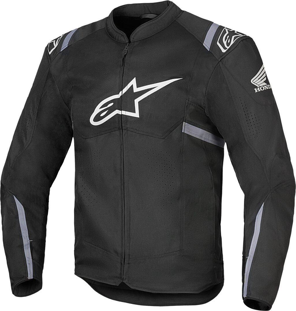 Alpinestars Men's Black Grey Honda T-Sps Air V2 Motorcycle Textile Jacket, Black-Grey, Size 2XL For