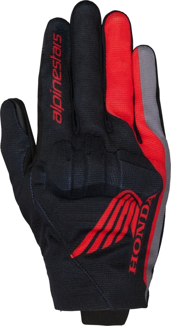 Alpinestars Men's Black Red Honda Reef V2 Motorcycle Gloves, Black-Red, Size M For
