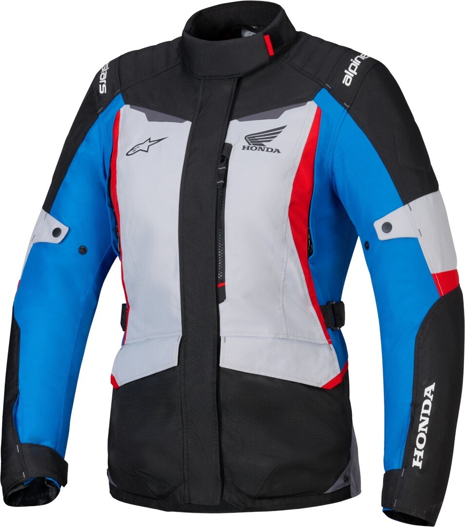 Alpinestars Honda Stella ST-1 waterproof Ladies Motorcycle Textile Jacket, black-grey-blue, Size 2XL for Women-image-952956784