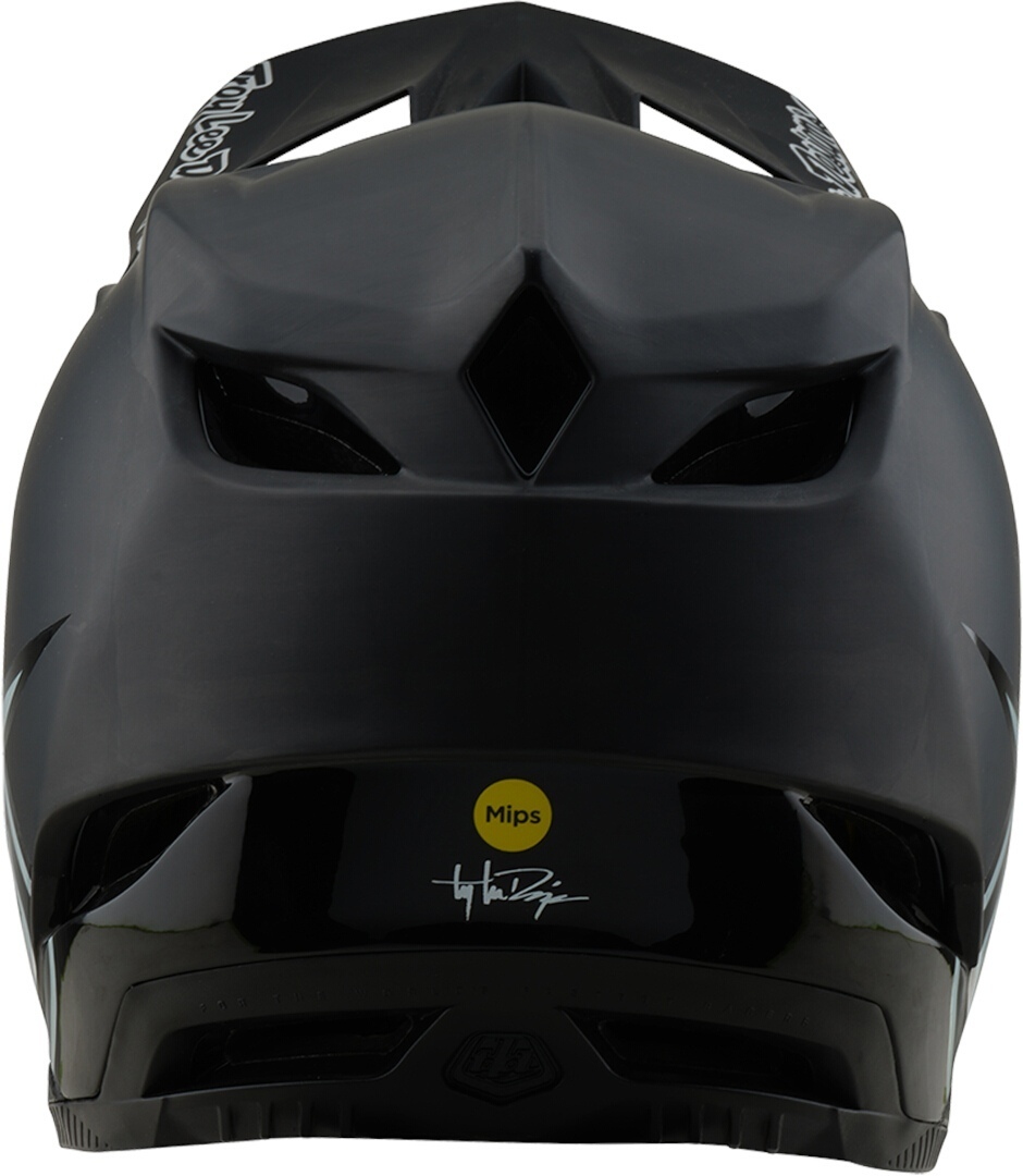 Side view of Troy Lee Designs D4 Mips Stealth 2025 Carbon Downhill Helmet, black, Size L for Men