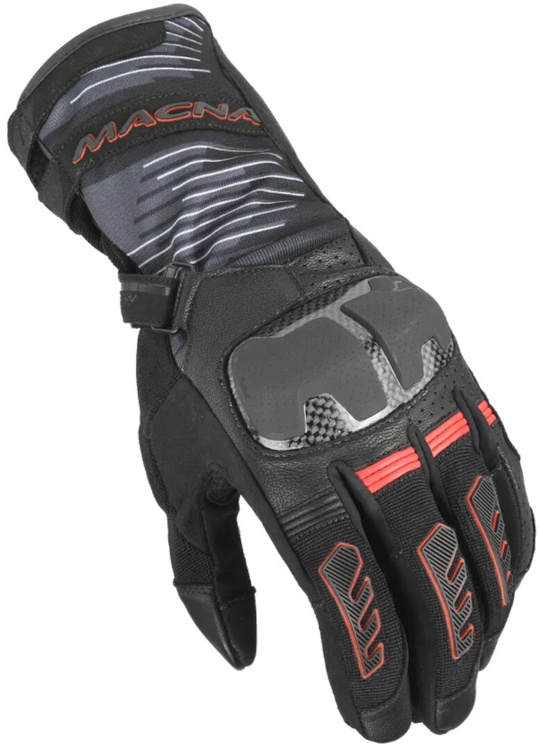 Macna Tempo 2.0 Motorcycle Gloves, black-red, Size M for Men