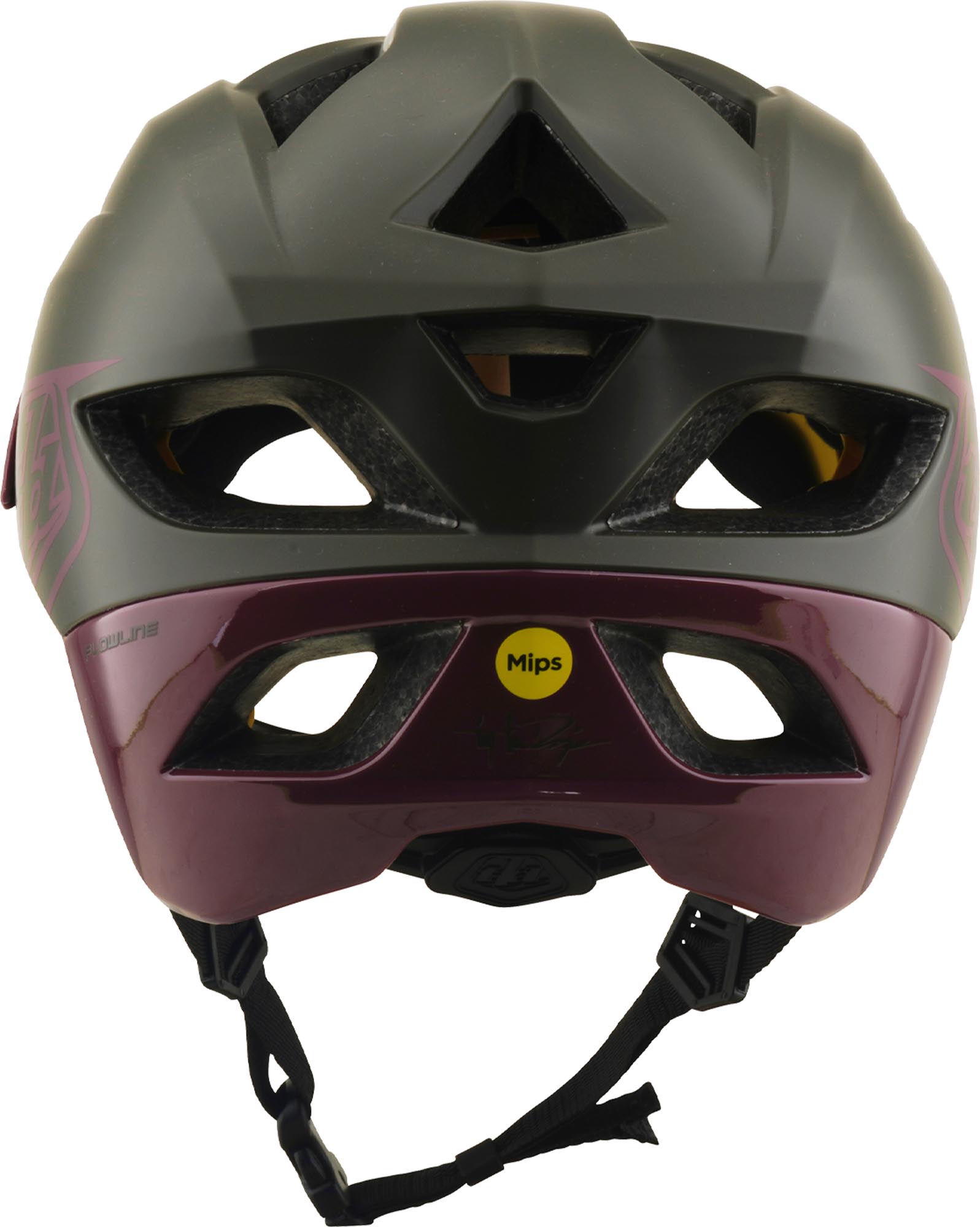 Side view of Troy Lee Designs Mips Flowline Point Bicycle Helmet, green, Size XL 2XL for Men