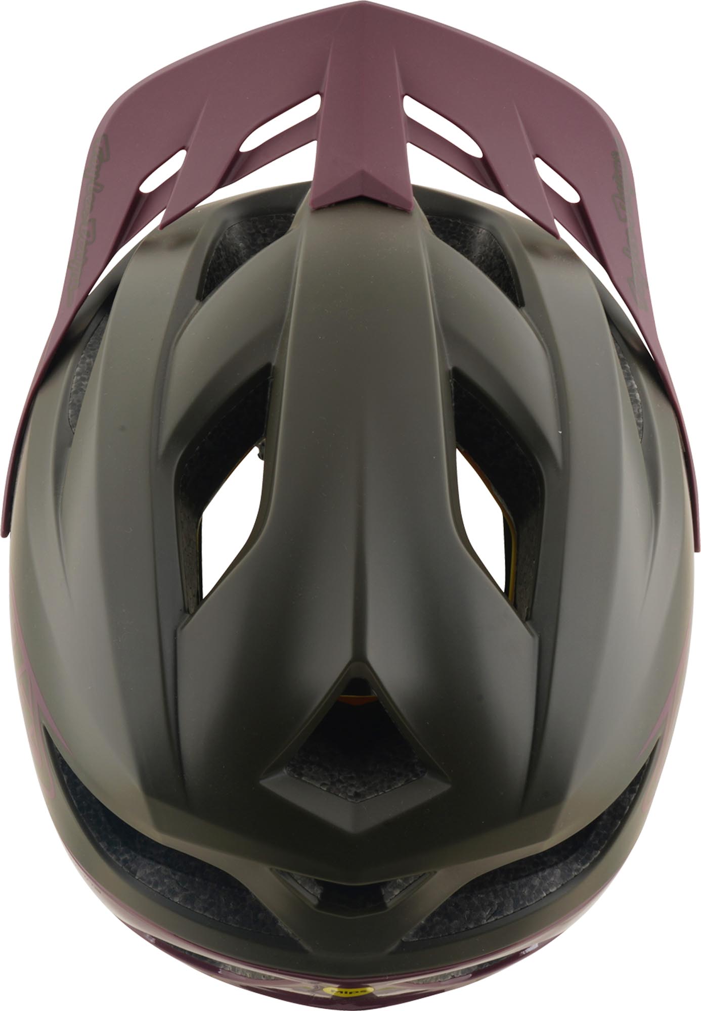 Side view of Troy Lee Designs Mips Flowline Point Bicycle Helmet, green, Size XL 2XL for Men