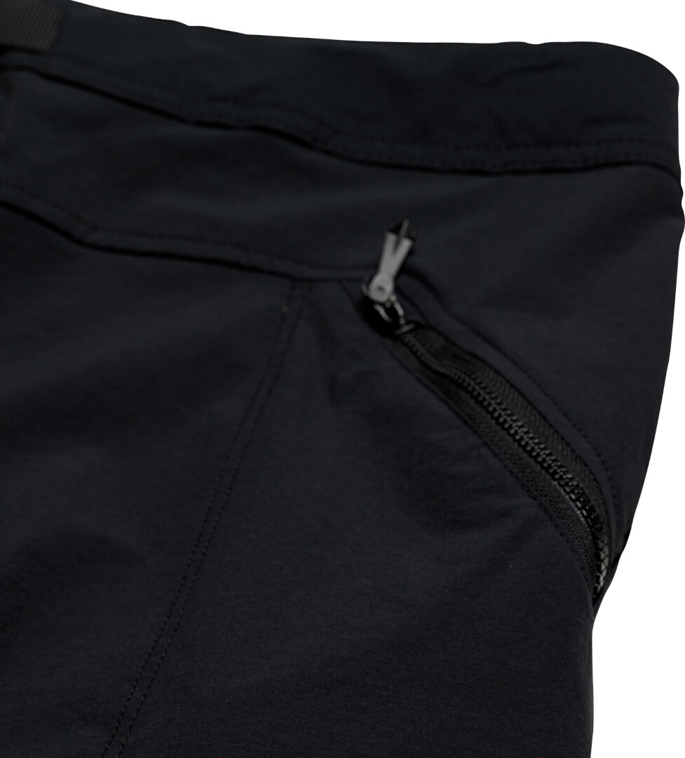 Side view of Troy Lee Designs Skyline Trail Shell Mono Bicycle Shorts, black, Size 36 for Men