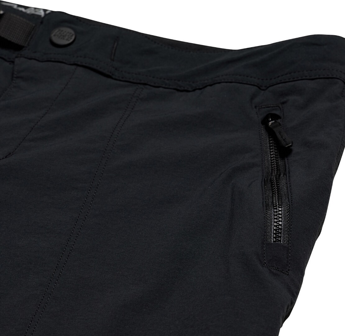Side view of Troy Lee Designs Skyline Trail Shell Mono Bicycle Shorts, black, Size 36 for Men