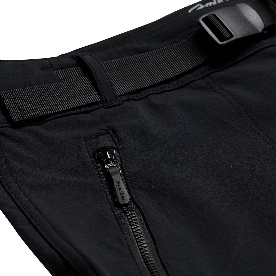 Side view of Troy Lee Designs Skyline Trail Shell Mono Bicycle Shorts, black, Size 36 for Men