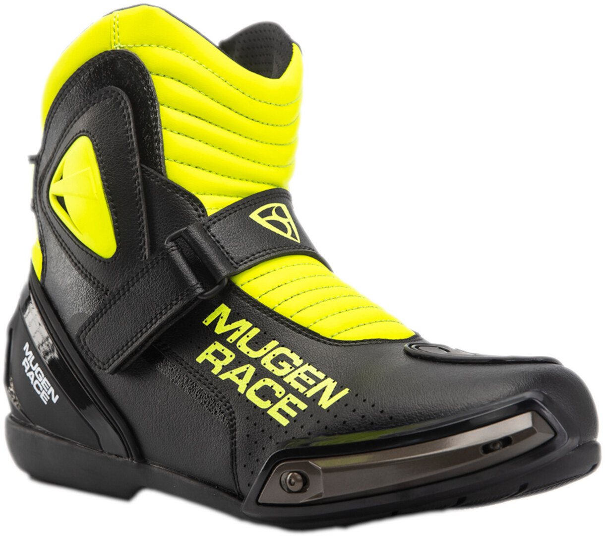 MUGENRACE Hurry bottes de moto perforées, noir-jaune, taille 38 pour Hommes