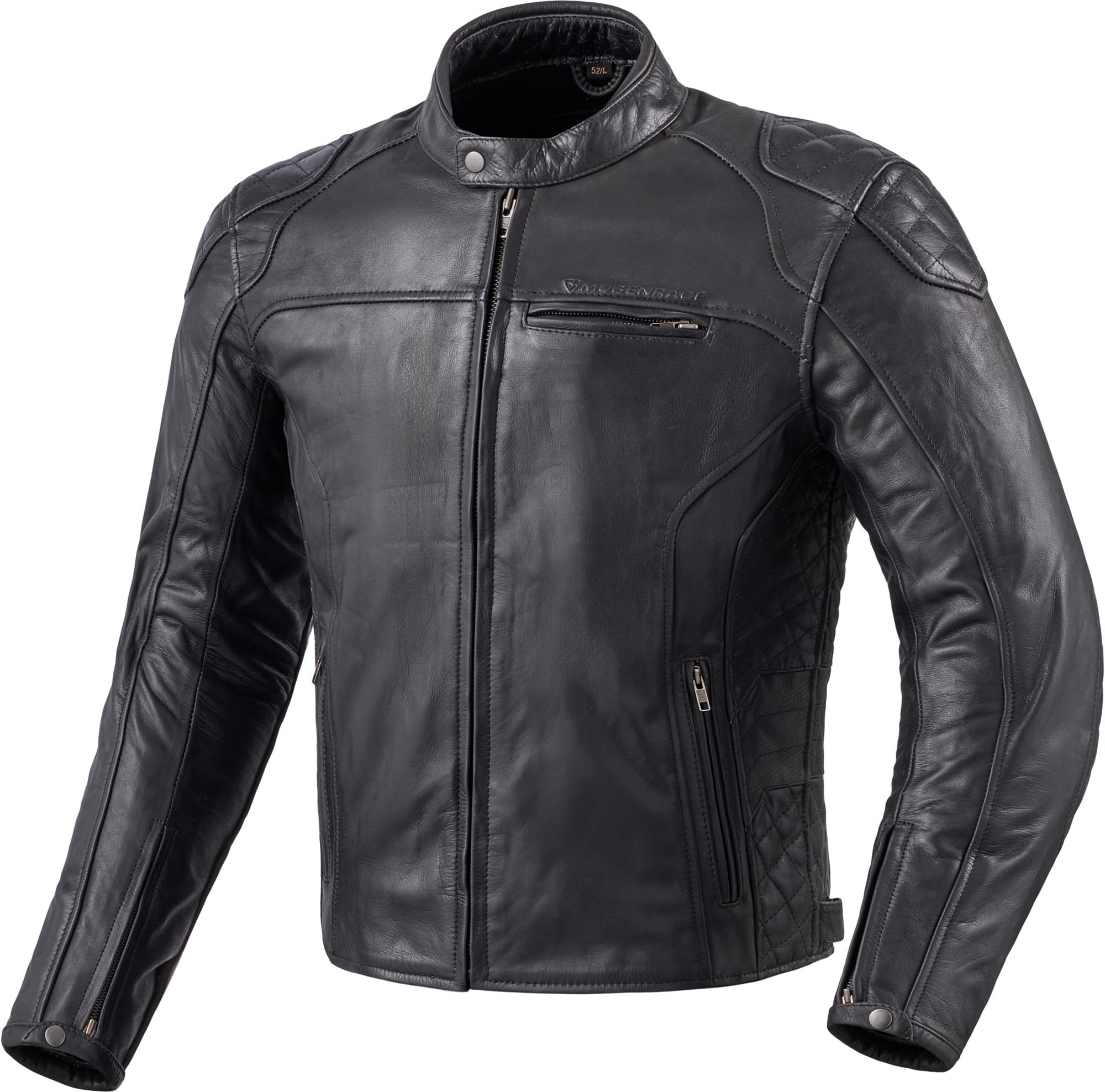 MUGENRACE Sakliot Motorcycle Leather Jacket, black, Size XL for Men