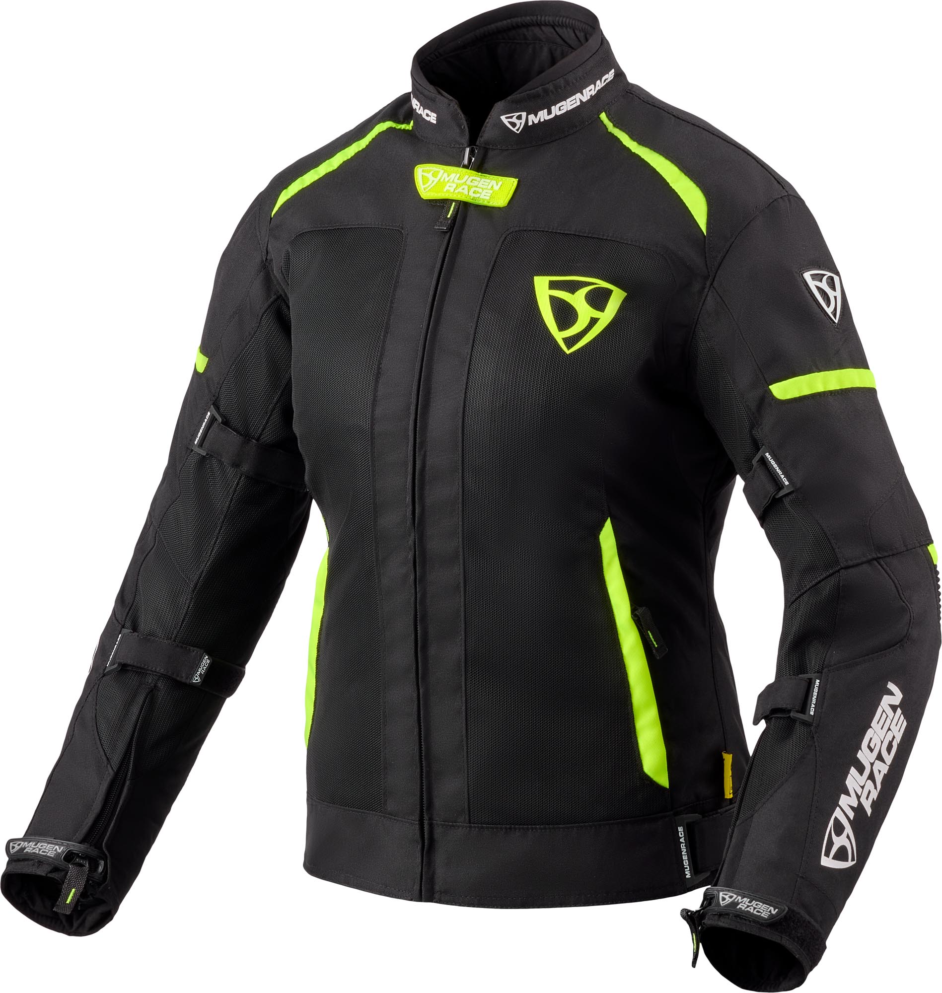 MUGENRACE Fuggire-A imperméable dames moto textile veste, noir-jaune, taille 2XL pour Femmes