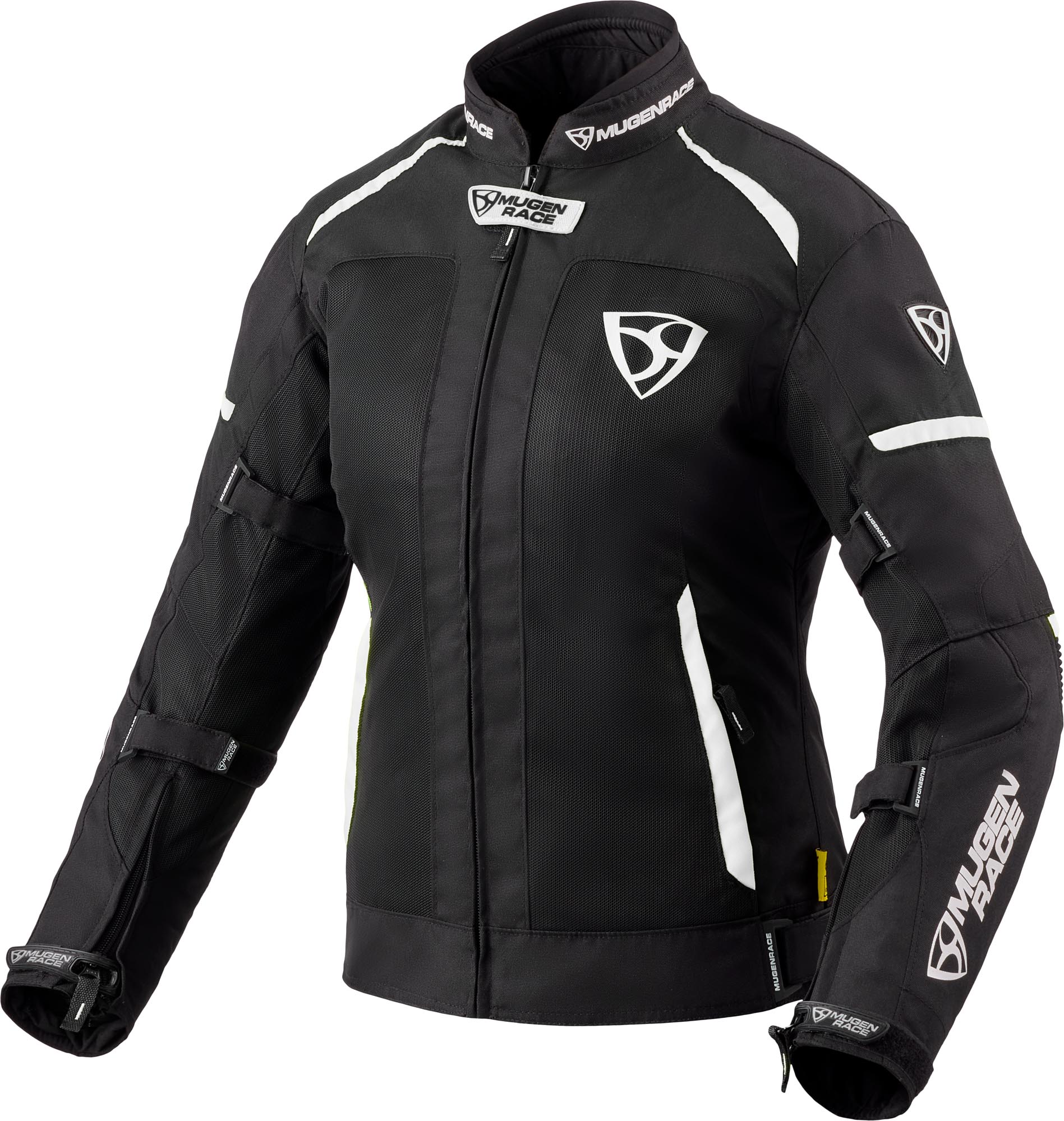 MUGENRACE Fuggire-A imperméable dames moto textile veste, noir-blanc, taille S pour Femmes
