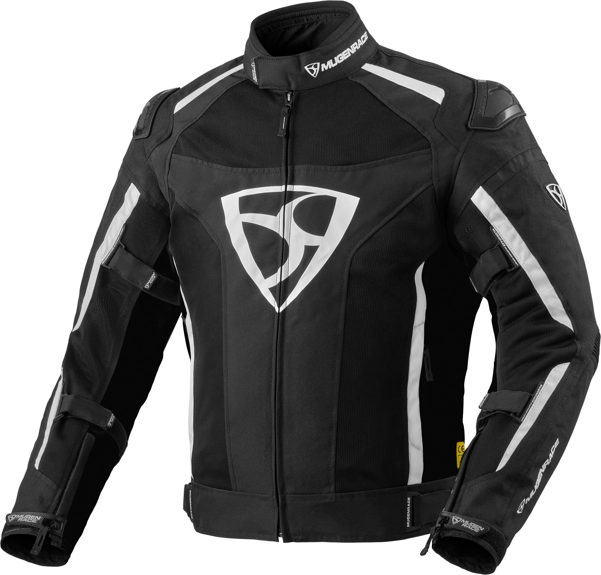 MUGENRACE Diavolo-1 Veste textile de moto imperméable, noir-blanc, taille 5XL pour Hommes