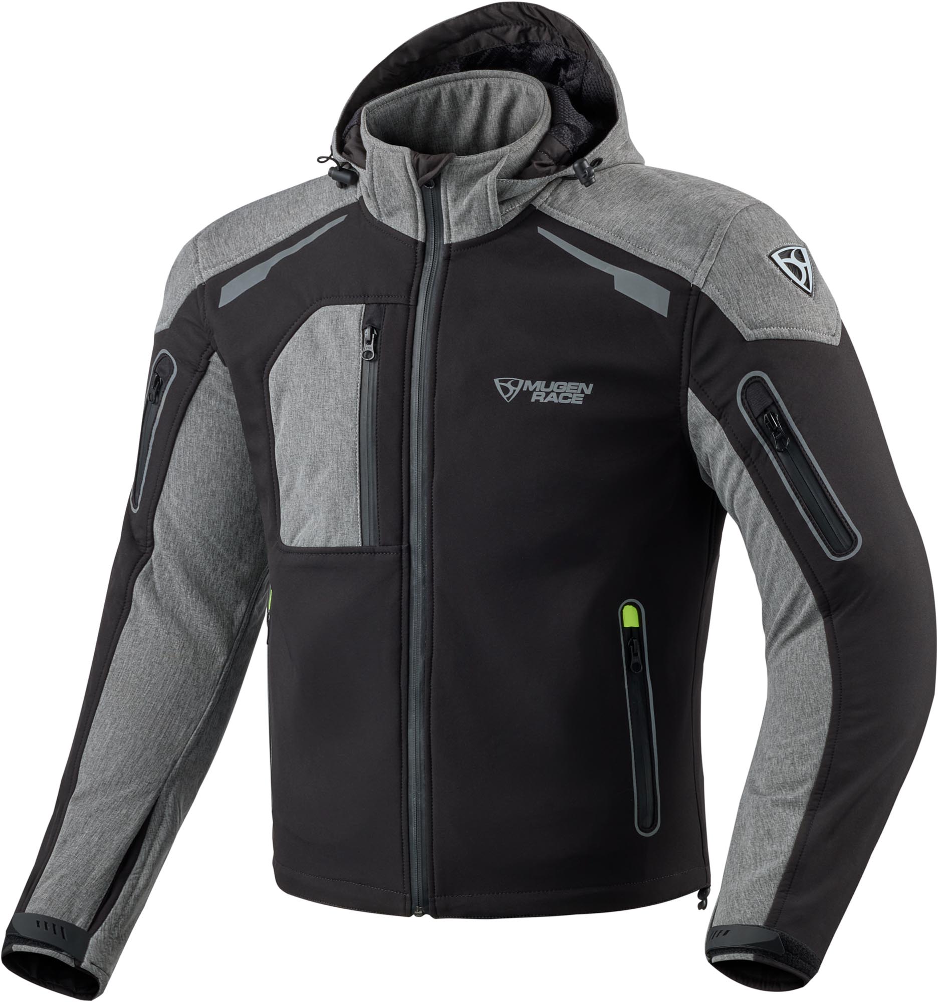 MUGENRACE Double Veste Softshell imperméable, noir-gris, taille XS pour Hommes
