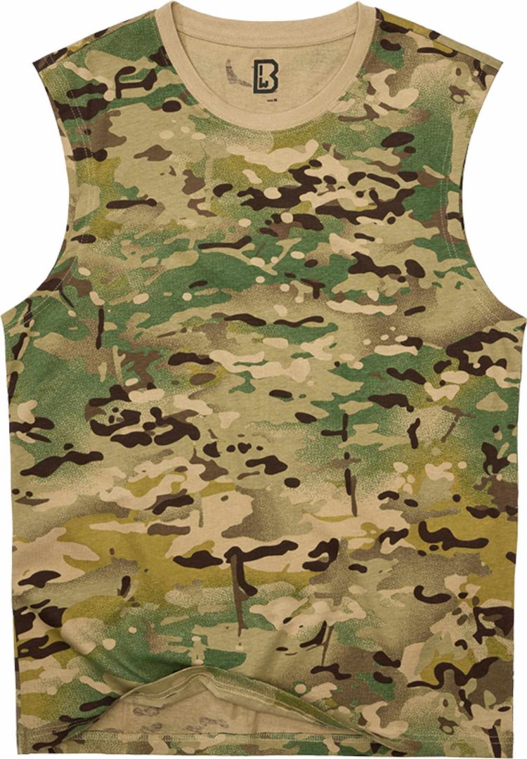 Brandit ärmelloses Shirt, schwarz-grün, Größe 4XL für Männer