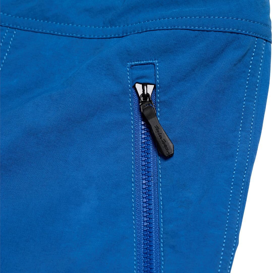 Side view of Troy Lee Designs Skyline Trail Washed Out Bicycle Short, blue, Size 32 for Men