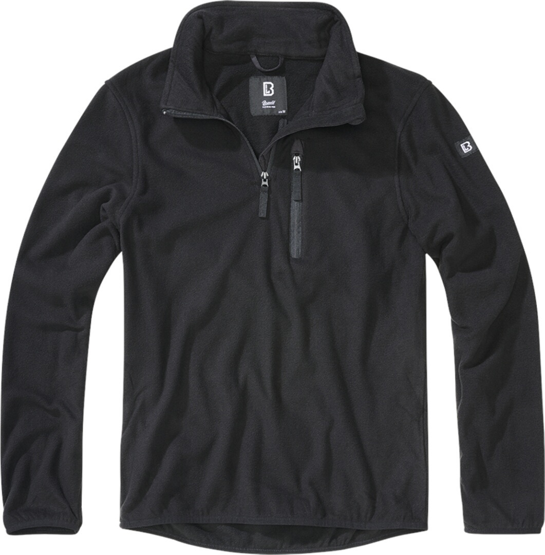 Brandit Fleece Pull demi-zip, noir, taille 6XL pour Hommes