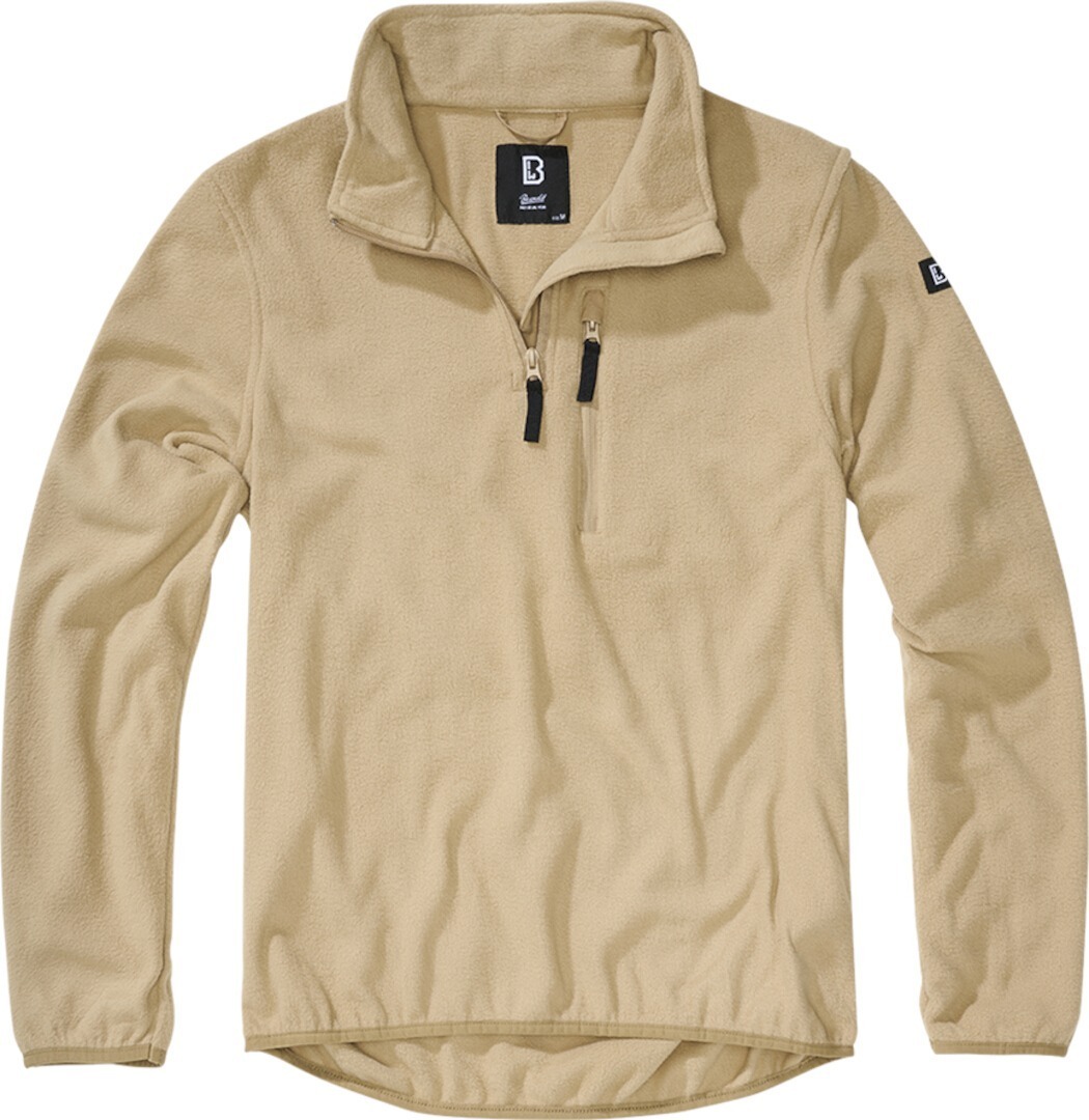 Brandit Fleece Pull demi-zip, beige, taille 7XL pour Hommes