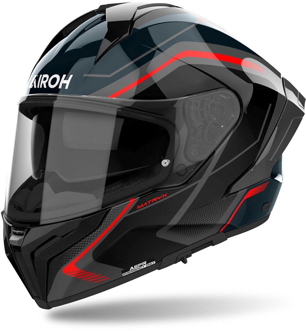 Airoh Men's Black Grey Red Matryx Wide Helmet, Black-Grey-Red, Size 2XL For