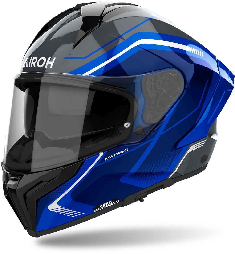 Airoh Men's Black Blue Matryx Wide Helmet, Black-Blue, Size 2XL For
