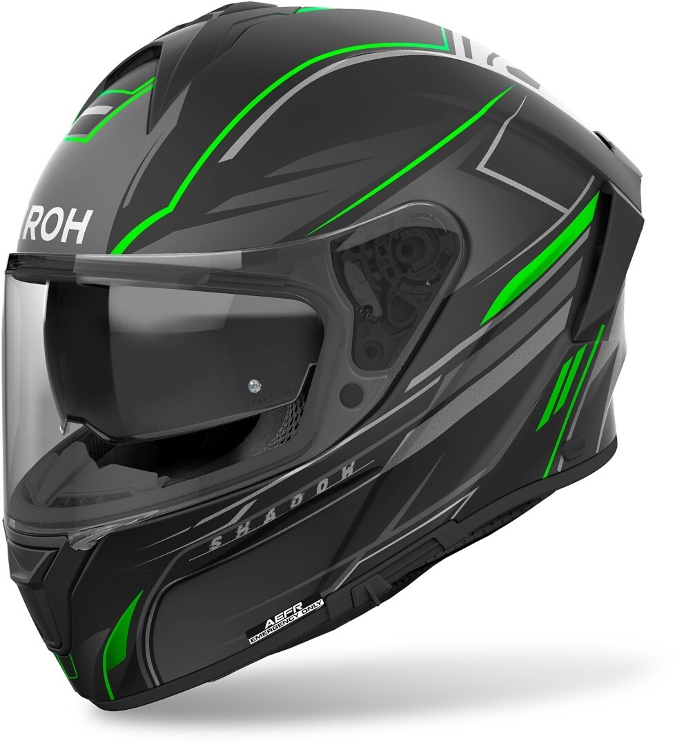 Airoh Men's Black Grey Green Spark 2 Shadow Helmet, Black-Grey-Green, Size M For
